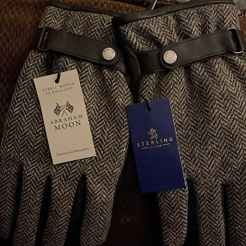 Abraham Moon Sterling wool and leather gloves
